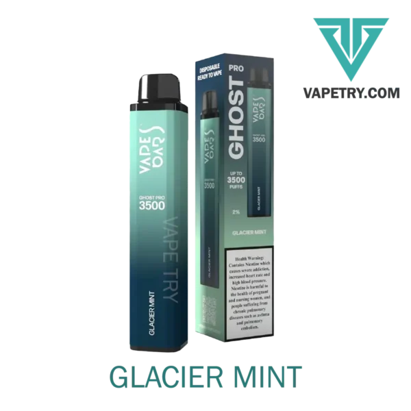 ghost pro 3500 puffs glacier mint vapetry