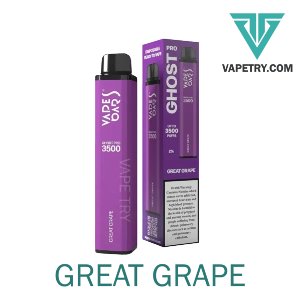 ghost pro 3500 puffs great grape vapetry