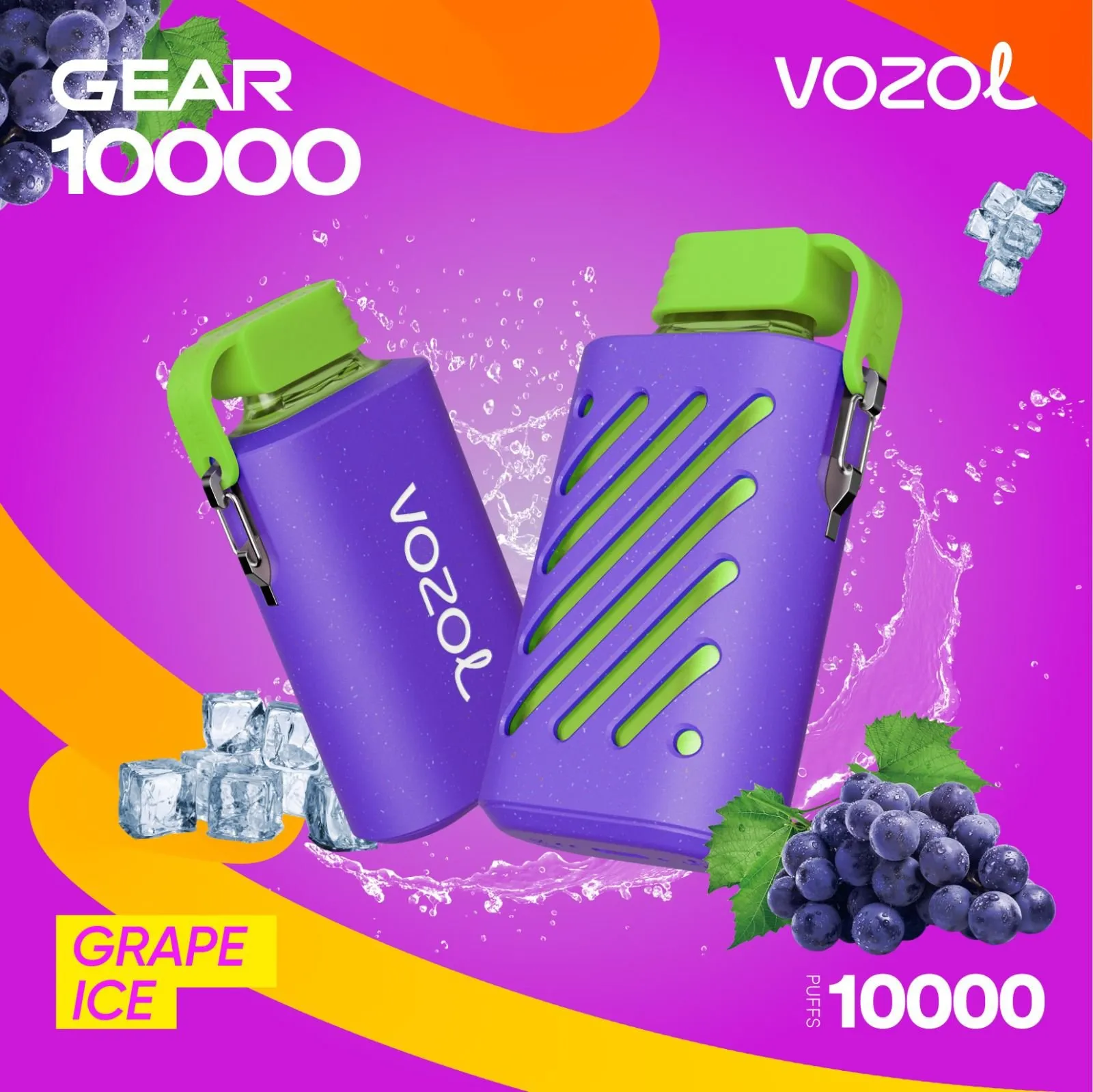Vozol Gear 10000 Puffs Grape Ice Zero Nicotine